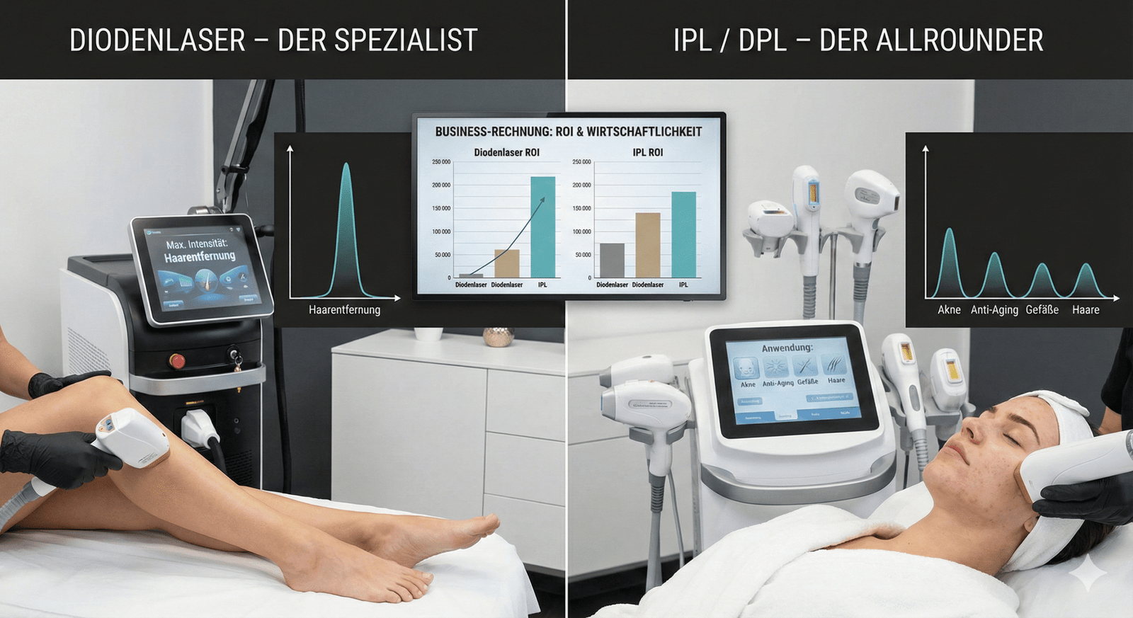 Diodenlaser vs IPL Vergleich für Kosmetikstudios