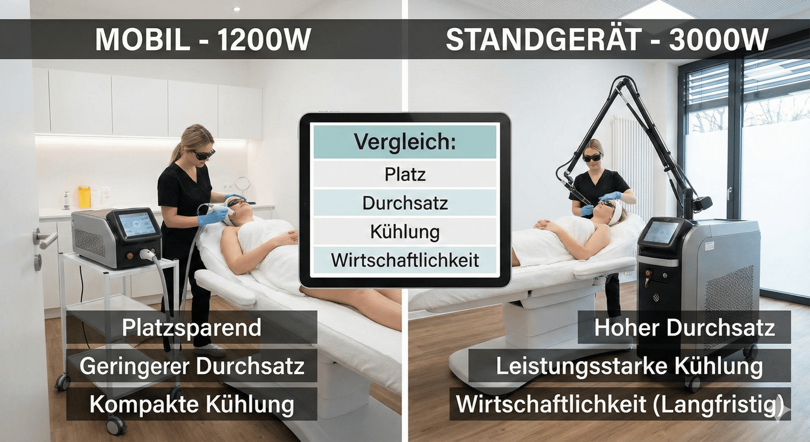 Mobil vs Standgerät Diodenlaser Vergleich
