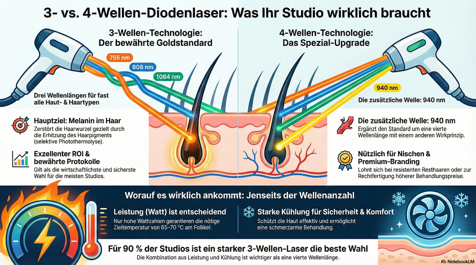 3-Wellen vs 4-Wellen Diodenlaser